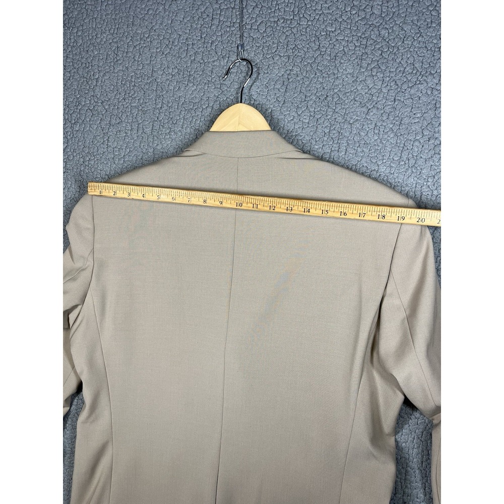 Hugo Boss Angelico Lucca Blazer‎ Suit Jacket Wool USA Mens Beige Size 42S - Picture 13 of 15